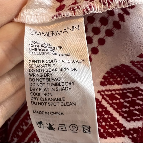 Zimmermann linen embroidered hooded mini dress in white excellent condition - Picture 11 of 11